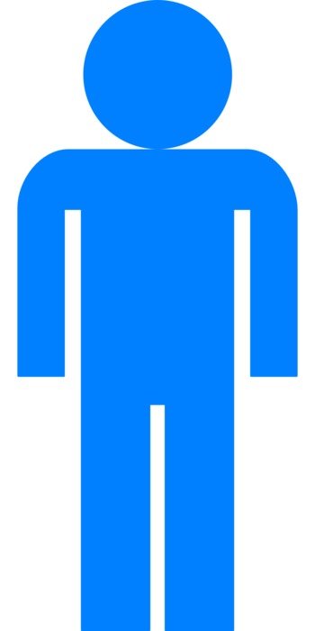 drawing of a blue man