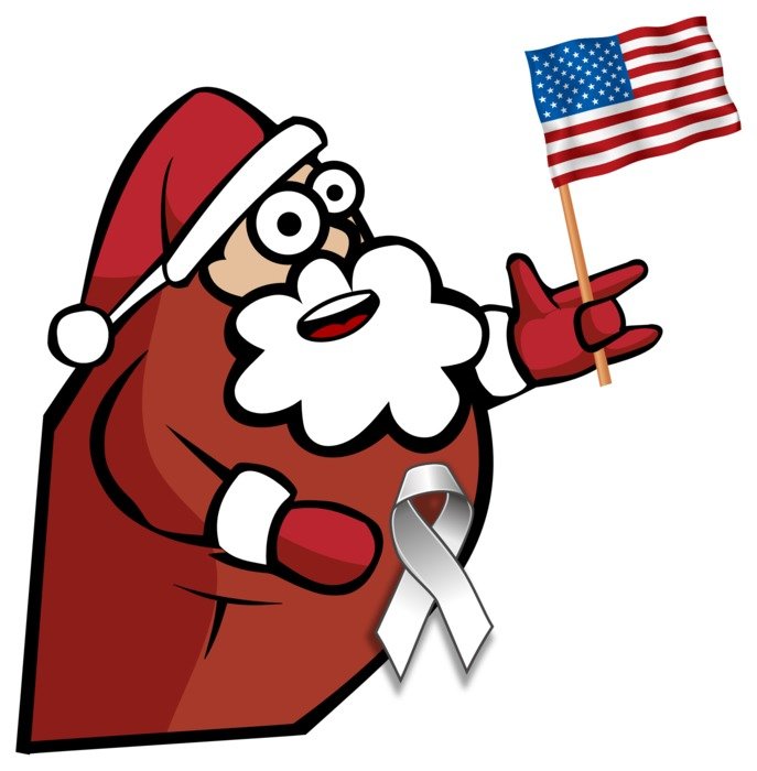 Santa Claus with american flag