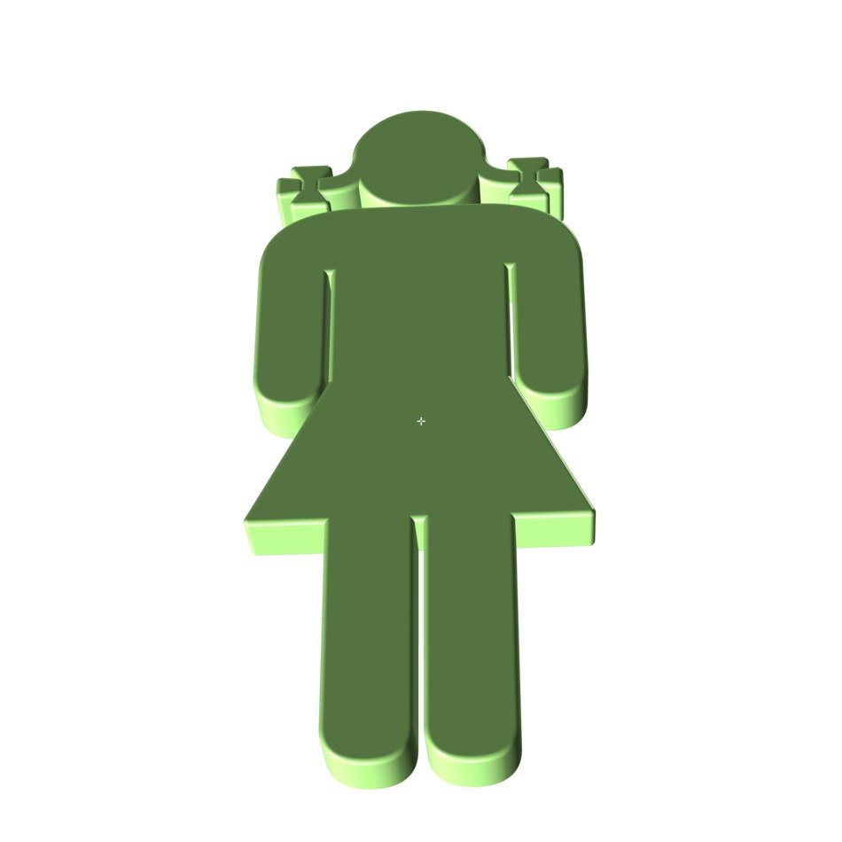 green girl silhouette