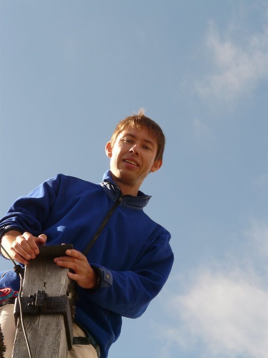 man against the blue sky
