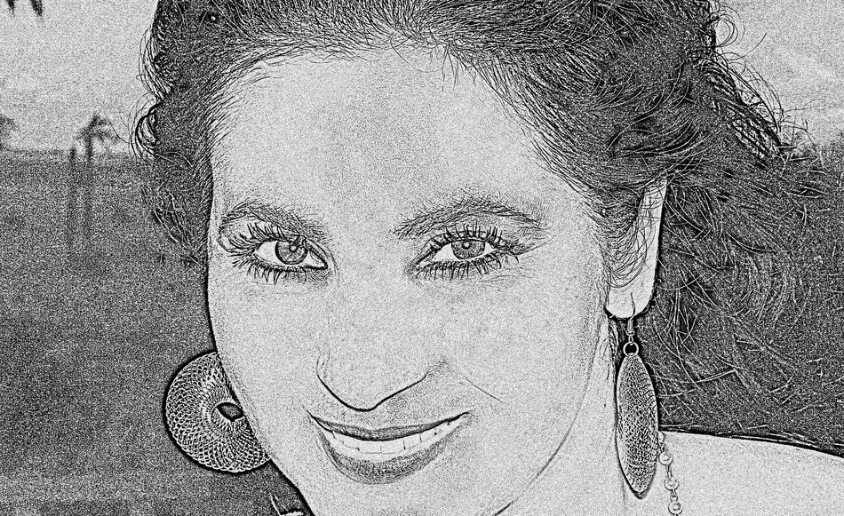 pencil portrait of a beautiful girl