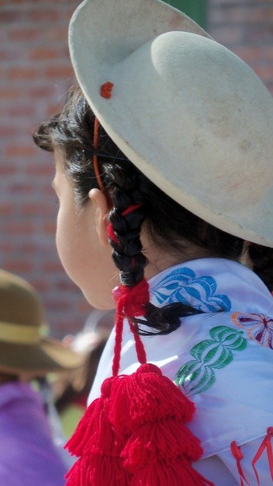 girl in a hat in bolivia