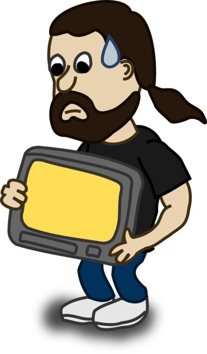 man with radio drawing