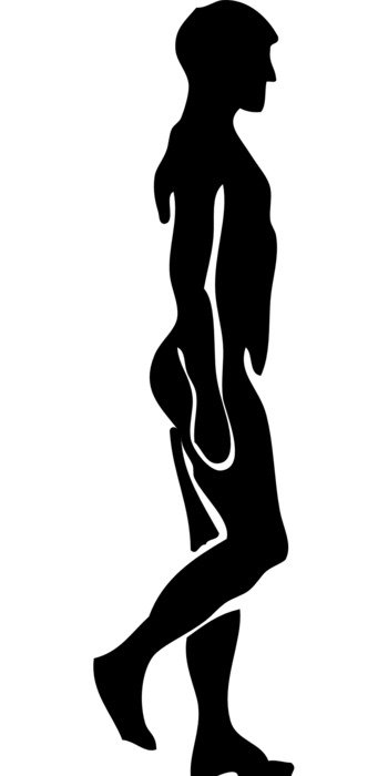 Silhouette of the male clipart