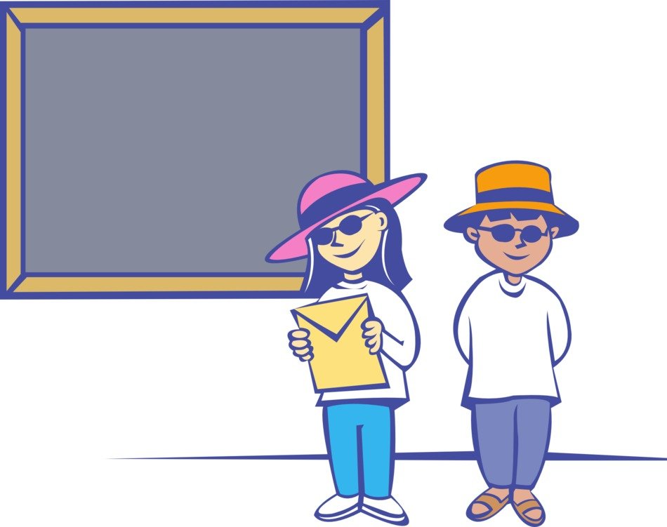 people in hats at the chalkboard drawing