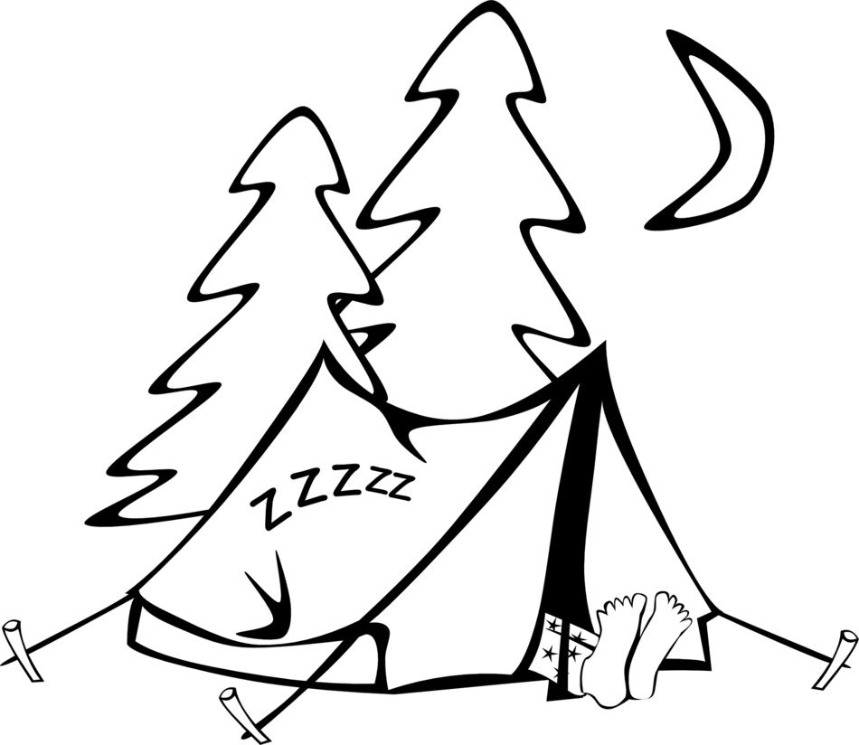 tent under christmas trees as graphic