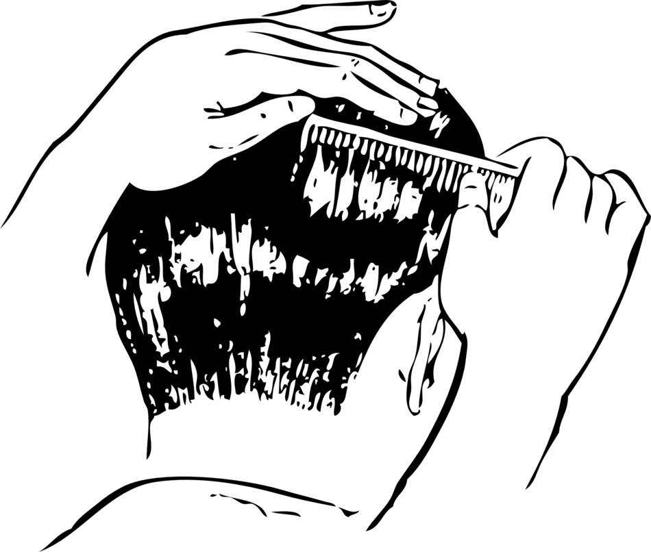 black white example how to comb your hair