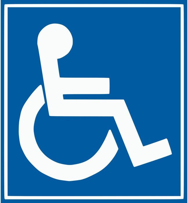 icon for disabled people in blue square