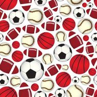 various sport balls seamless color pattern eps10