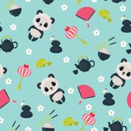 Vector seamless childish oriental wallpaper