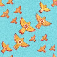 Vector seamless pattern with stylized birds