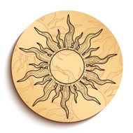 Ethnic Wooden Plate with Hearts Isolated on White