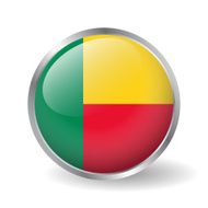 Benin flag button vector N2