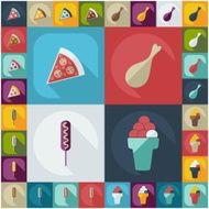 Flat concept set modern design with shadow food N4