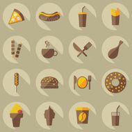 Flat concept set modern design with shadow food N5