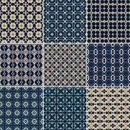Set of 9 seamless geometric patterns N5