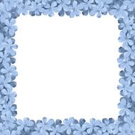 Background frame with blue plumbago flowers Vector illustration
