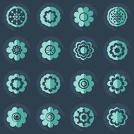 Flat modern design with shadow icon flower N19