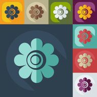 Flat modern design with shadow icon flower N21