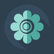 Flat modern design with shadow icon flower N24