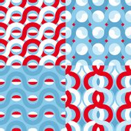 Set of geometric colorful seamless patterns N4