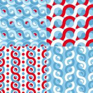 Set of geometric colorful seamless patterns N5
