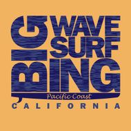 Surfing t-shirt graphic design Pacific Coast California Surfbo