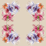 Flowers Roses lilies and camomile N27