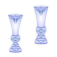 Two vases blue faience vector