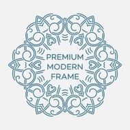 Vector geometric frame in mono line style Monogram design element N37