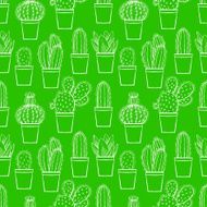 seamless green little cactuses
