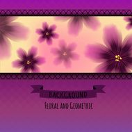 Colorful Floral Pattern on Geometric Background