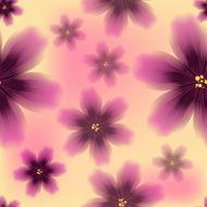 Colorful Violet Floral Seamless Pattern