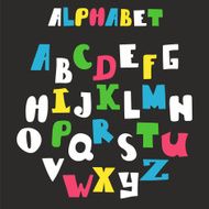 Vector alphabet isolated on black background Hand drawn letters N2