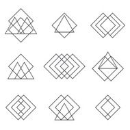 Set of geometric shapes triangles lines for your design Trendy