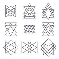 Set of geometric shapes for your design Trendy hipster logotype N3