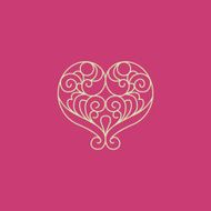 Ornate vector heart in line art style N4