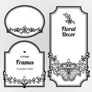 Filigree line art vector frames in Eastern style