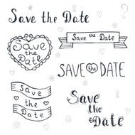 Save the date Wedding invitation Romantic set with hand drawn