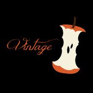 Vector Retro Eaten Apple