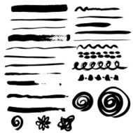 Different grunge brush strokes Vector