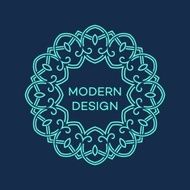 Vector geometric frame in mono line style Monogram design element N41