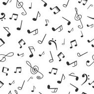 Hand drawn music notes Music seamless pattern background