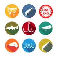 vector set symbols for fishing with baits