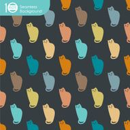 Seamless pattern of cute cats N2