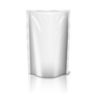 Blank realistic plastic pouch isolated on white background Vector