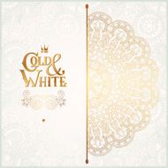 elegant floral ornamental background with inscription Gold and W N7