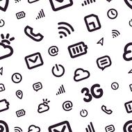Mobile Interface Icon Pattern White vector background