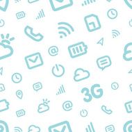 Mobile Interface Icon Pattern Blue vector background