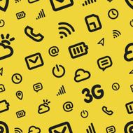 Mobile Interface Icon Pattern Yellow vector background